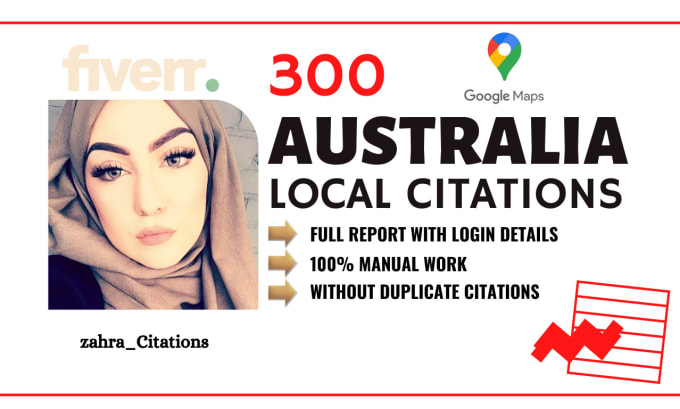 Gig Preview - Do 250 australia local citations backlinks for business SEO