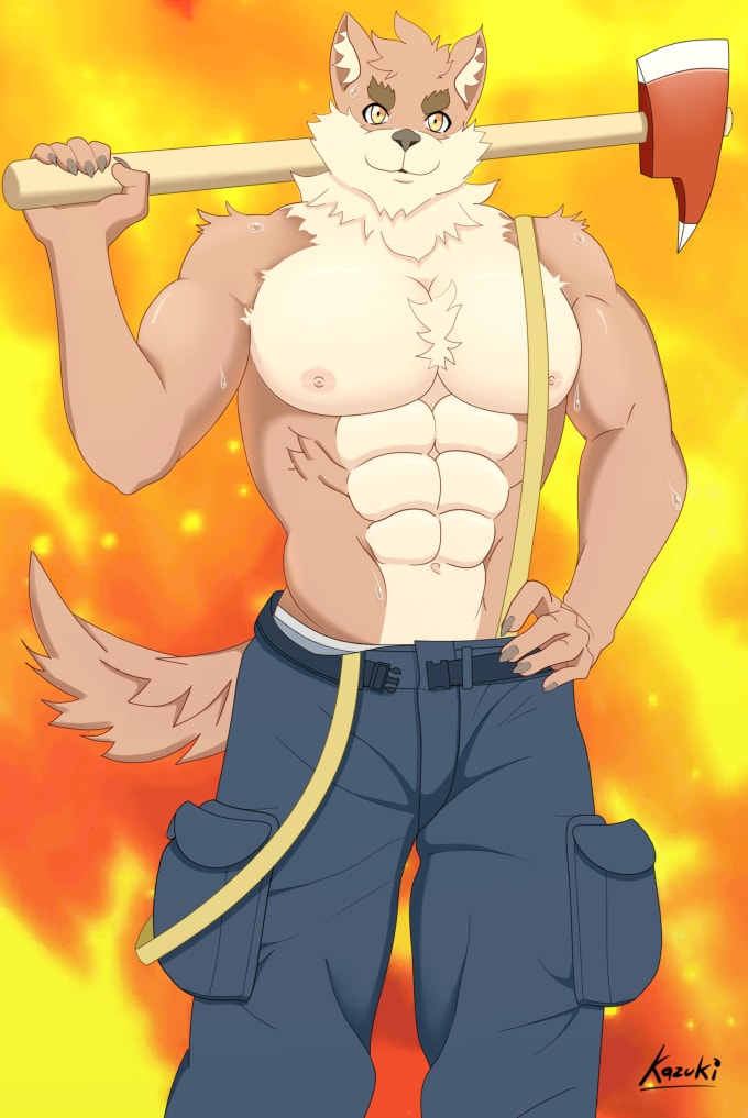 Gig Preview - Draw gay, yaoi, bara sexy furry original character