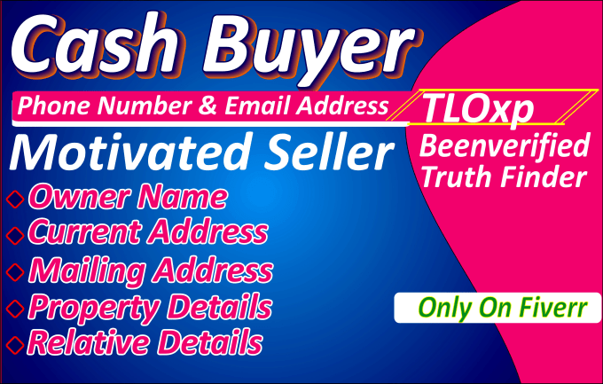 Bestseller - provide real estate active cash buyer leads list with skip tracing