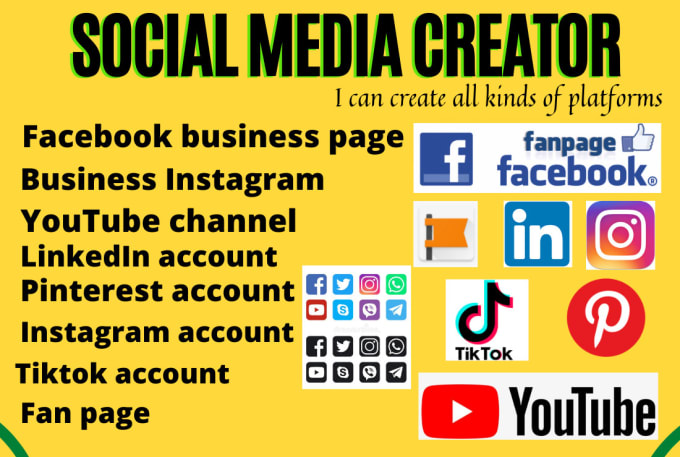 Gig Preview - Create facebook page, youtube channel, business instagram