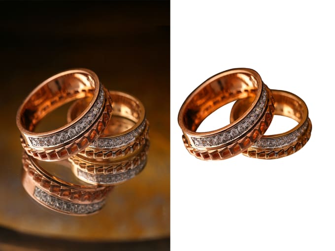 Gig Preview - High end jewellery photo retouching with white background