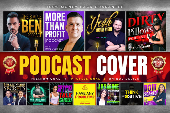 Gig Preview - Do professional podcast cover art design podcast cover logo podcast artwork