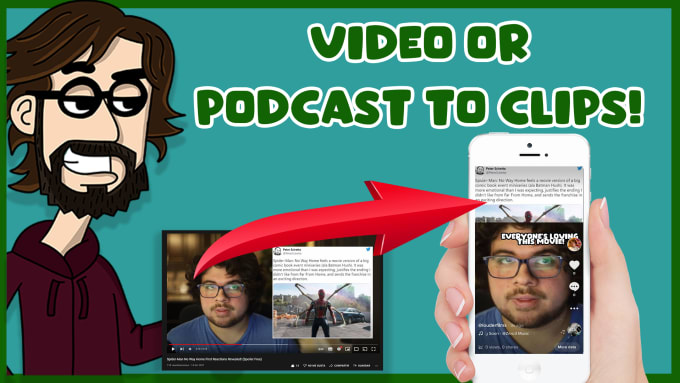 Gig Preview - Turn your video or podcast into clips