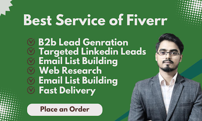 Gig Preview - Do b2b lead generation, business leads, email list building