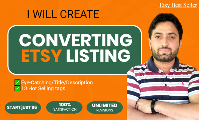 Bestseller - set up etsy shop and create product listing with SEO keywords