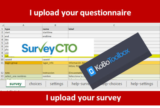 Gig Preview - Do tasks related to odk xlsform kobo survecto etc