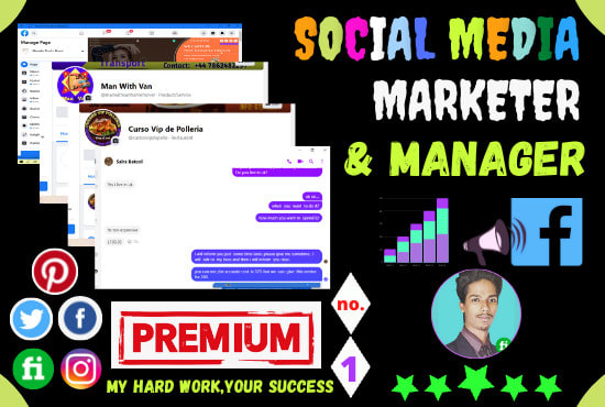 Gig Preview - Be your highly expert social media marketer and manager