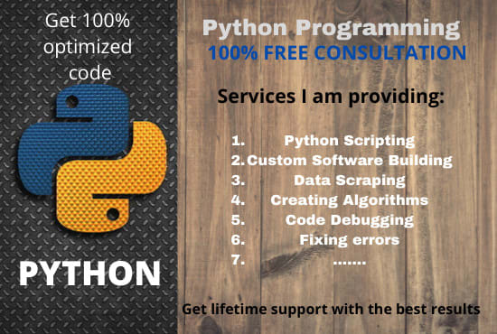 Gig Preview - Do python scripting, programming, software building, error fixing