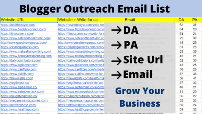 Gig Preview - Provide you a perfect email list for blogger outreach