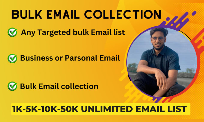 Gig Preview - Provide a bulk email collection business or personal email list