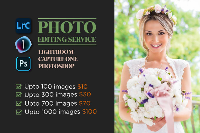 Gig Preview - Do wedding photo editing in lightroom or capture one