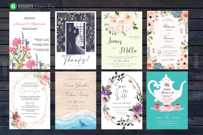 Gig Preview - Do custom wedding invitation, baby shower invitation or birthday invitation