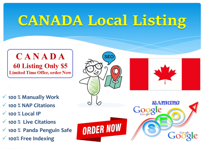 Gig Preview - Do canada local citations listing for your business