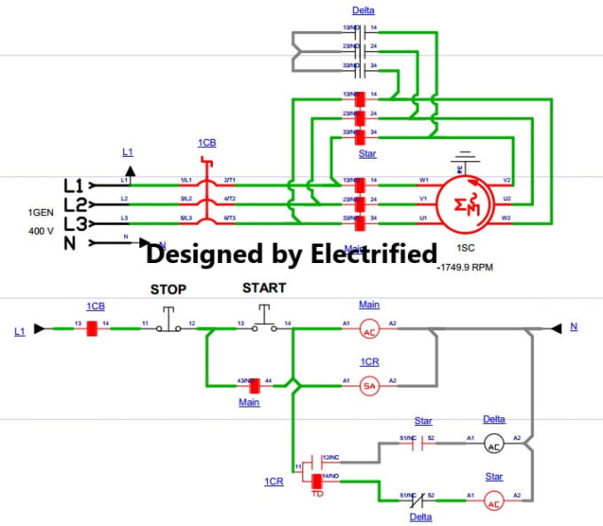 Gig Preview - Design panels using contactor and breakers in automation studio