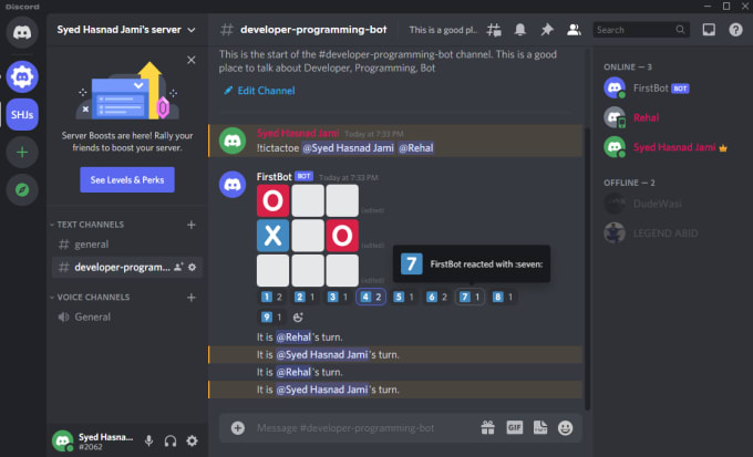 Gig Preview - Make a multi player game using discord bot