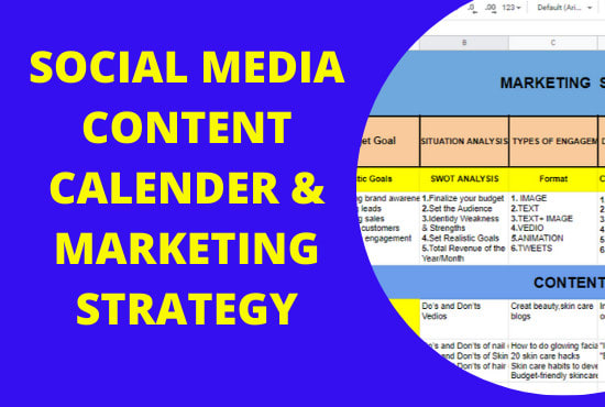 Gig Preview - Create social media content calender for marketing