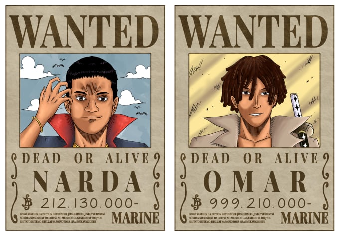 Gig Preview - Draw wanted bounty poster in one piece