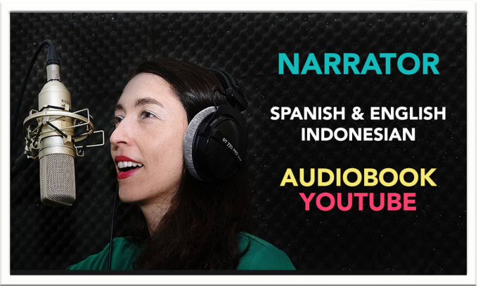 Gig Preview - Record a female youtube video voice over narration in english spanish indonesian