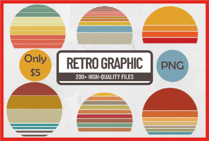 Gig Preview - Provide 200 retro sunset premium graphic set