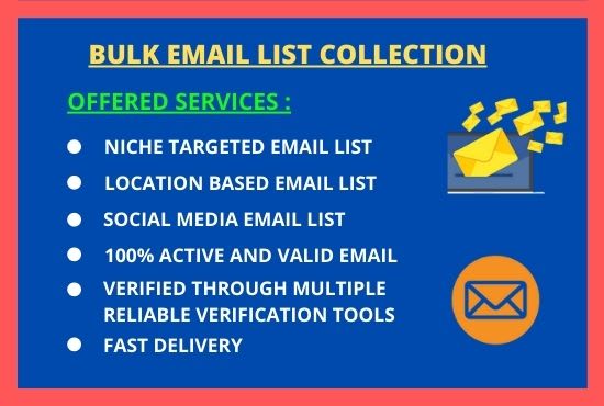 Gig Preview - Do email extraction and collect bulk email list for your email marketing