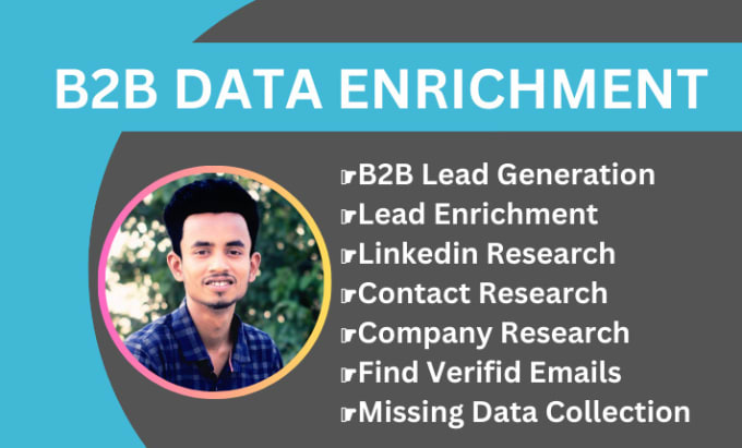 Gig Preview - Do data enrichment, b2b lead generation, and email leads