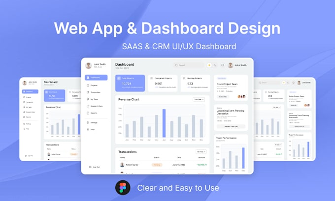 Gig Preview - Modern dashboard, admin panel ui ux, web application design