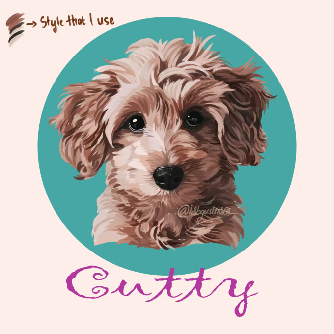 Gig Preview - Create pet portrait in my custom brush style