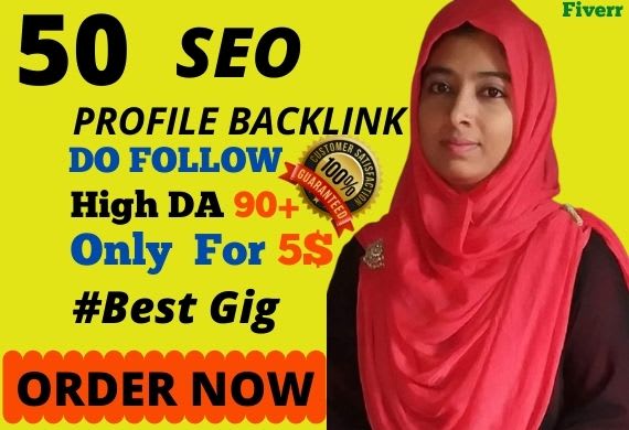 Gig Preview - Build 50 high da and pa social profile backlinks