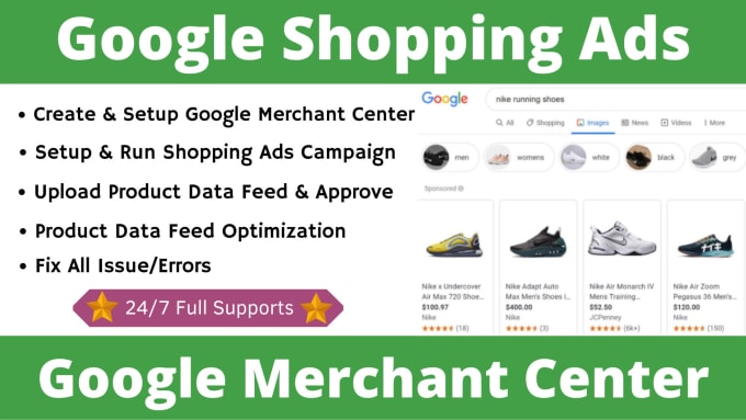 Gig Preview - Setup google shopping ads, feed and merchant center