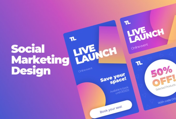 Gig Preview - Design social media marketing graphics in figma