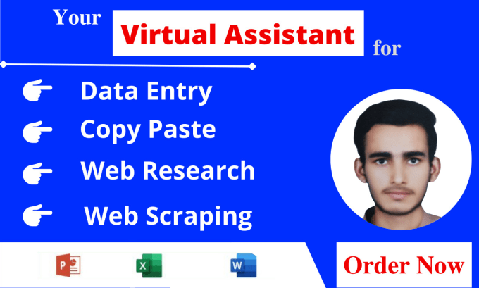 Gig Preview - Do fast data entry, web research, copy paste and typing virtual assistant