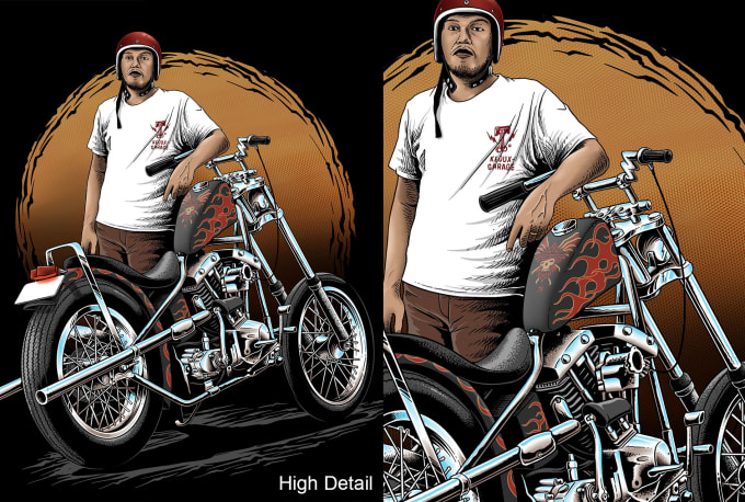 Gig Preview - Draw you and youre motorcycle with awesome detail