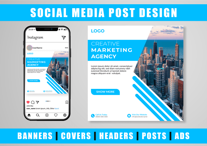 Gig Preview - Design social media post banners, instagram and facebook ads, covers, headers