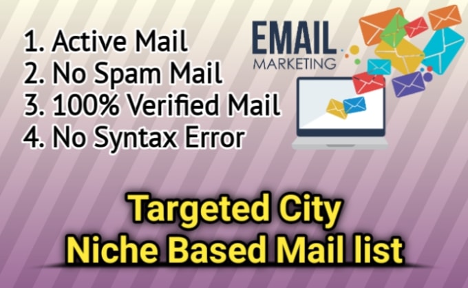 Gig Preview - Provide you any niche based targeted city mail list