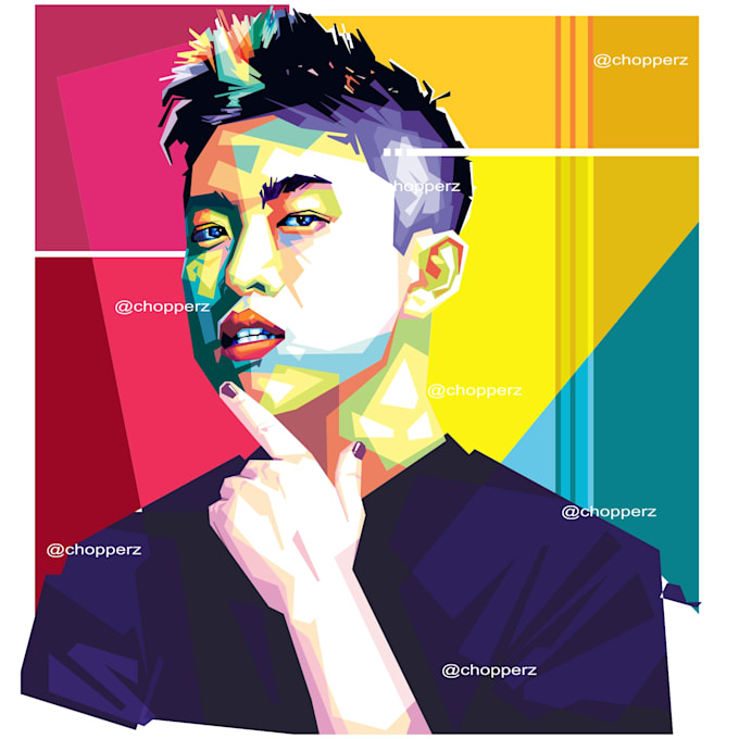 Gig Preview - Draw your photo into wpap pop art portrait