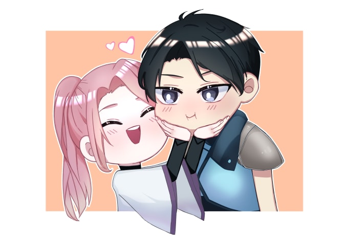 Gig Preview - Draw cute chibi couple for you