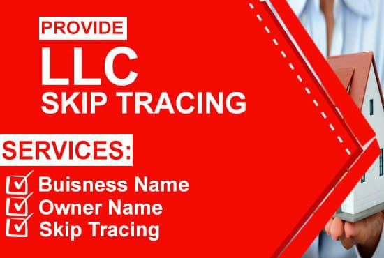 Gig Preview - Do llc skip tracing for real estate business