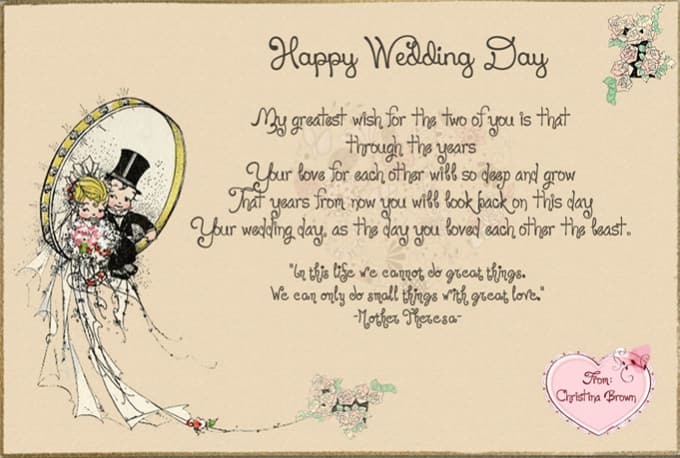 Make a awesome wedding greeting cards with your own words