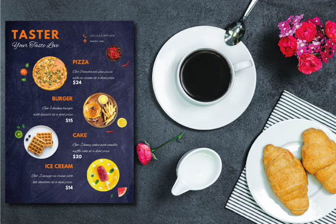 Gig Preview - Design professional menu card for your restaurant or cafe