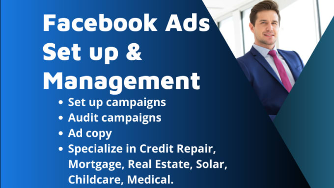 Gig Preview - Facebook ads manager, fb ads expert, credit repair ads, real estate ads