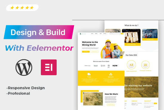 Gig Preview - Make a website with elementor in 1 day