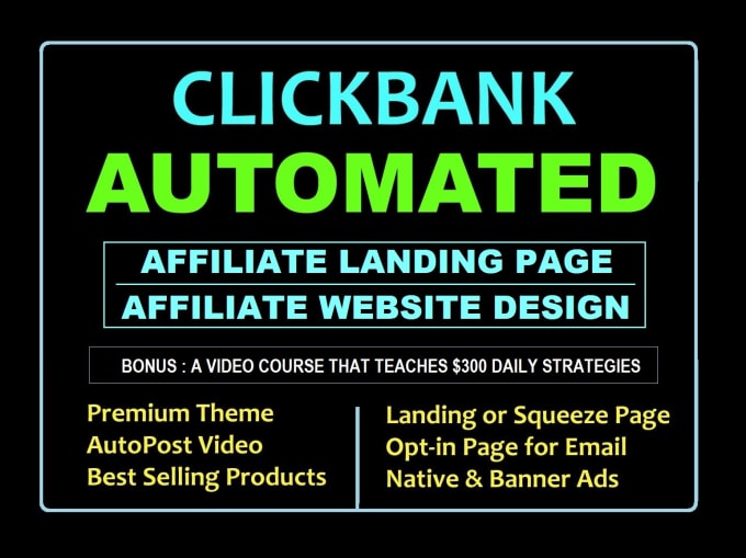 Gig Preview - Create clickbank affiliate website or landing page