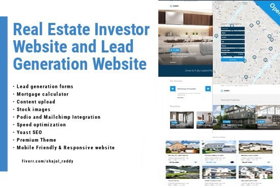 Gig Preview - Create real estate investor and lead generation website