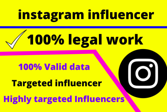 Gig Preview - Find the best instagram influencer for influencer marketing