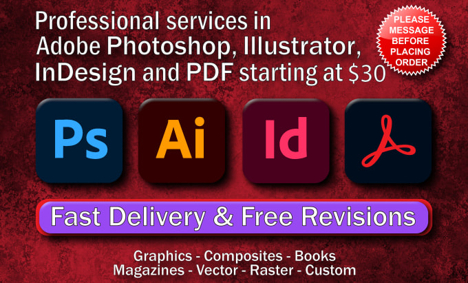 Bestseller - do your adobe photoshop, indesign, and illustrator projects