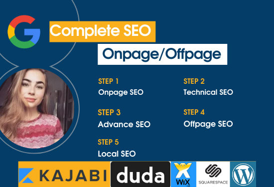 Gig Preview - Do onpage SEO on squarespace kajabi godaddy wix for google ranking