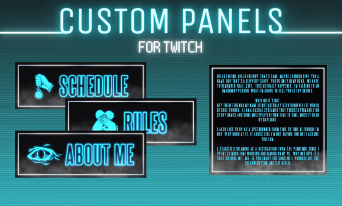 Gig Preview - Design custom panels for your twitch