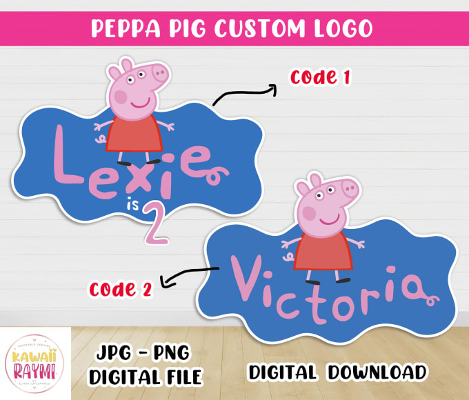 Gig Preview - Your text or name on peppa pig logo