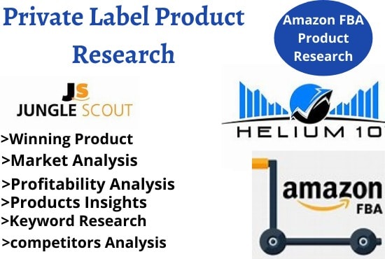 Gig Preview - Do amazon product research for fba private label