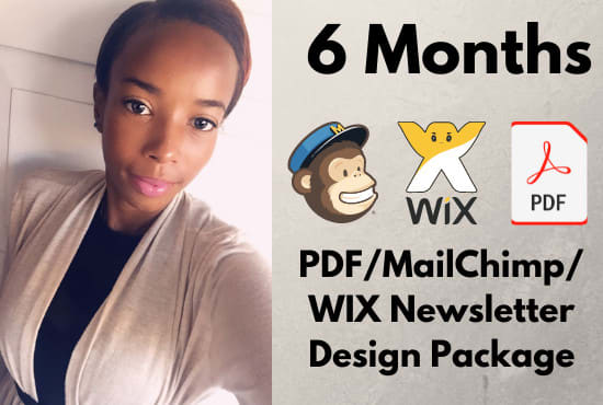 Gig Preview - Design PDF, mailchimp, wix newsletters for 6 months